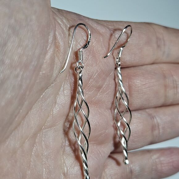 **Final Sale** MO Celtic Twirl Dainty Weave Sterling 925 French Wire Hook Dangle - Picture 3 of 13